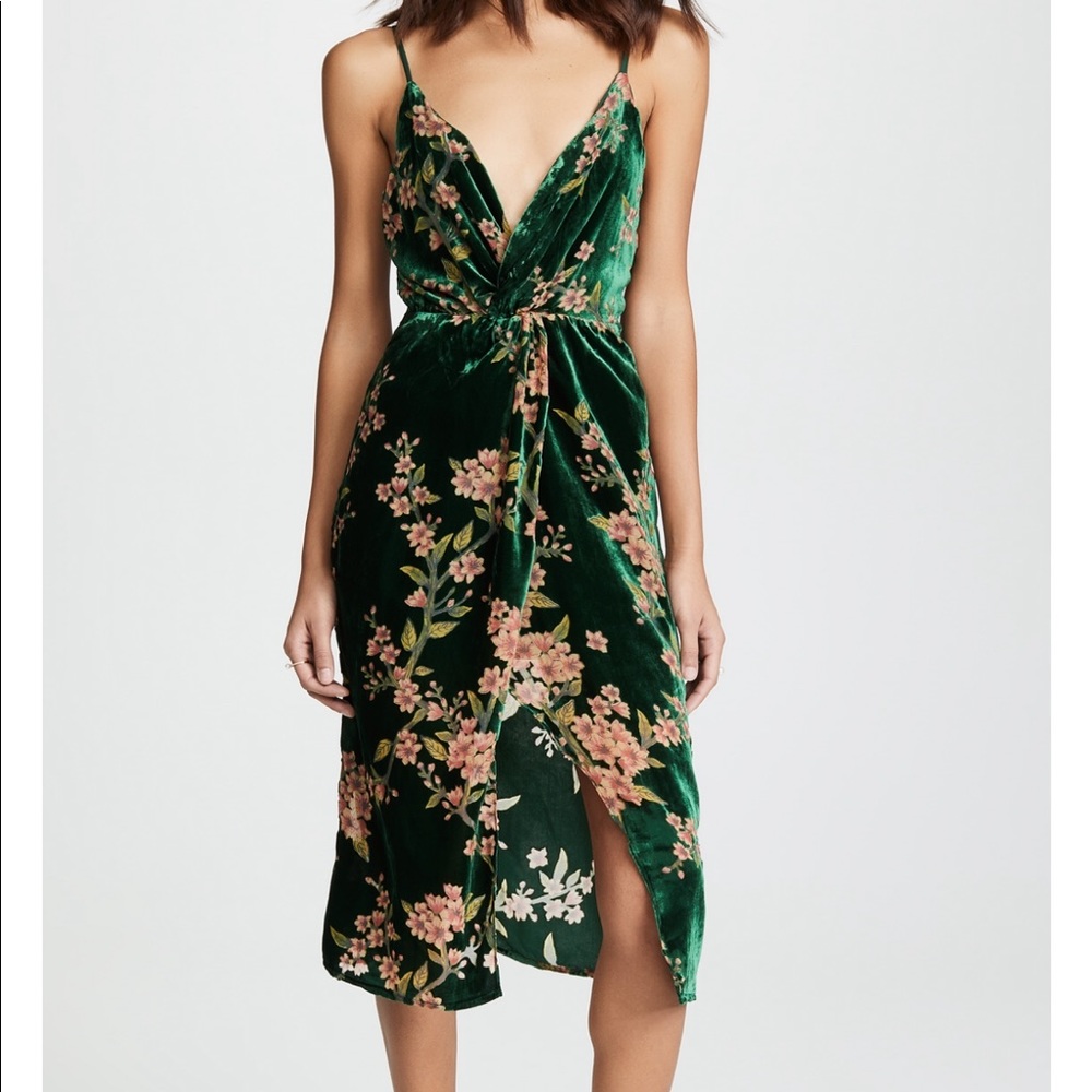 J.O.A Green Velvert Cocktail Dress Size Small